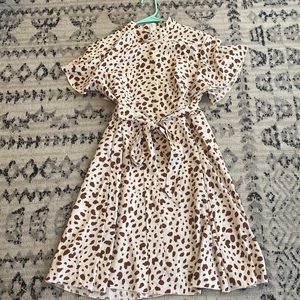 Brown and white summer dress never worn